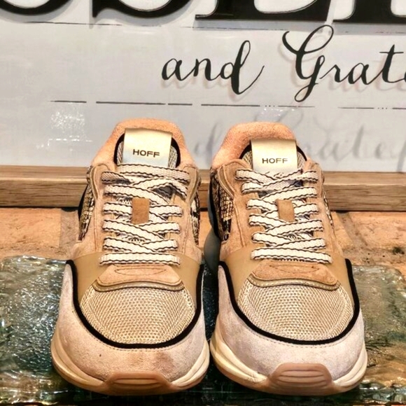 Hoff Ipanema Suede Snakeskin Sneaker in Beige Wmn 6.5 - Picture 2 of 9